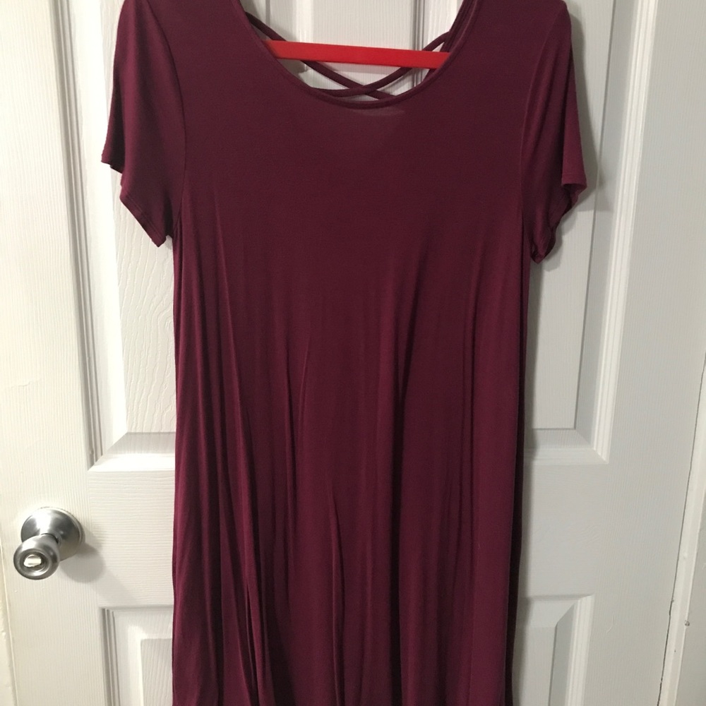 Mossimo Supply Co. Maroon Tshirt Dress